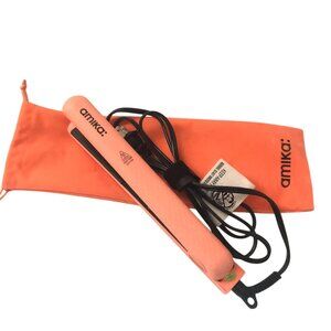 AMIKA Ceramic Hair Straightener Flat Iron 1 Inch Coral Pink, AM5570